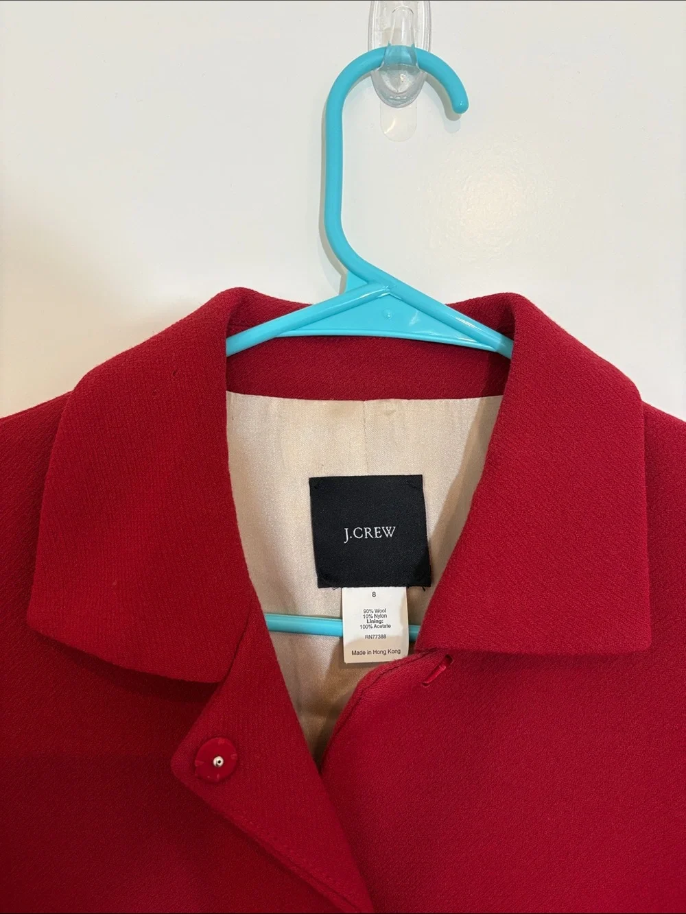 J. Crew Women's Classic Red Wool Pea Coat
